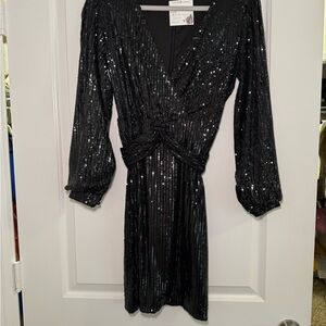 Black sequin mini dress